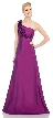 Single Shoulder Taffeta Full Length Formal Evening Gown