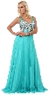 V-Neck Bejeweled Mesh Top Floor Length Formal Prom Dress