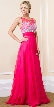 Jeweled Mesh Top Floor Length Formal Prom Dress