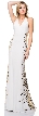 Halter Neck Sequined Sides Long Formal Prom Dress — in Off White
