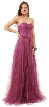 Strapless Sweetheart Neck Mesh Long Formal Prom Dress — in Plum