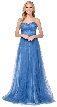 Strapless Sweetheart Neck Mesh Long Formal Prom Dress