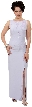 Pencil-Cut Sleeveless Formal Dress with Sequined Bodice