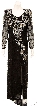 Petal Designed Long Sleeve Evening Gown