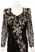 Petal Designed Long Sleeve Evening Gown — in closeup