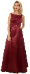 Boat Neck A-Line Beaded Classic Formal Prom Dress