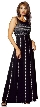 Black Beaded A-Line Formal Dress
