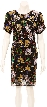 Floral Pattern Fully Sequined Cocktail Dress