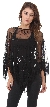 Boat Neck Mesh Beaded Poncho with Fringes