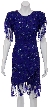 Deep Rain Hand Beaded Short Dress