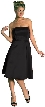 Strapless Satin Short Evening Dress — in Black