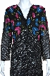 Long Beaded Jacket with Multi-colored Sequined Pattern — in closeup