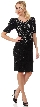 V-Neck Floral Bodice Half Sleeves Formal Sequined Dress