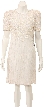 Tea Length Sequin Beaded Dress — in Ivory