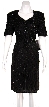 Sweetheart Neck Knee Length Beaded Cocktail Dress — in Black