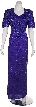 Full Length Floral Print Sequin Beaded Formal Dress