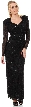 Floral Bodice Sweetheart Neck Full Sleeves Long Beaded Gown