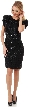 Wide Shoulders Sequined Short Formal Party Dress.