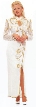 Keyholed Chinese Beaded Formal Gown