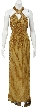 Crossed Bodice Beaded Long Evening Gown