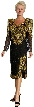 Sweetheart Neck Knee Length Formal Beaded Dress with Keyhole — in Black/Gold