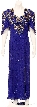 Half Sleeve Full Length Beaded Gown with keyhole back.