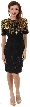 Knee Length Half Sleeves Beaded Cocktail Dress with Keyhole