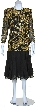 Tea Length Mother of the Bride Sequined Formal Dress — in Black/Gold