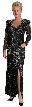 Keyhole and Flowers Beaded Gown