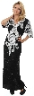Half Sleeves v-Neck Long Beaded Evening Gown with Keyhole