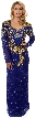 V-Neck Full Sleeves Sequined Formal Evening Gown