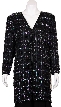 V-neck Checkered Sequin Beaded Jacket — in alternative image