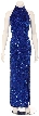 Halter Neck Full Length Sequined Dress