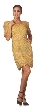 Short Sleeve Sequined Cocktail Dress — in Gold color