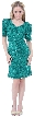 Short Sleeve Sequined Cocktail Dress
