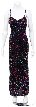 Spaghetti Straps Sequined Long Cocktail Dress 