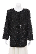 Satin Bow and Beads Jacket — in Black/Multi