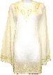 Long Sleeve Beaded Embroidered Top  — in White color