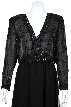 V-neck See-through Beaded Jacket 