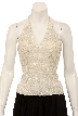 Flowered Wonderland Hand Beaded HalterTop — in Ivory
