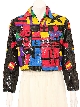 Multi-Colored Fully Sequined Collar Jacket