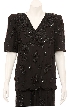 Two Piece Sequin Blouse and Tea Length Skirt Set — in closeup