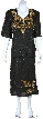 V-Neck Half SleevesTwo Piece Formal Sequined Dress — in Black/Gold