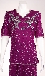 Short Sleeve Two Piece Sequin Dress — in closeup
