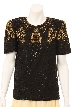 Short Sleeved Stylish Sequin Beaded Blouse