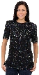 Fully Beaded Pullover Blouse — in Black/Multi