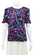 Floral Flare Hand Sequined Pull Over Top