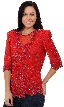 Fully Sequin Beaded Blouse — in Red
