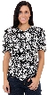 Fully Flowered Hand Beaded/Sequin Blouse — in Black/White