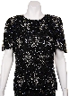 Beaded Formal Blouse — in Black/Silver